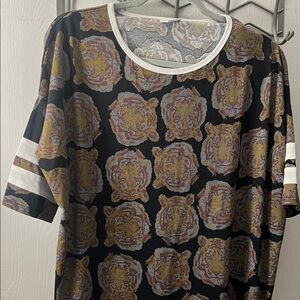 Tiger Patterned Jersey  T-Shirt